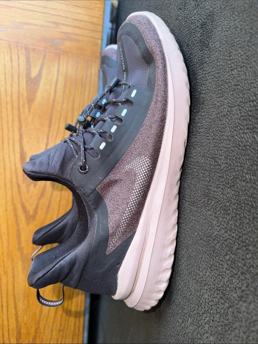 Nike Black and Pink Trail-Style Athletic Shoes